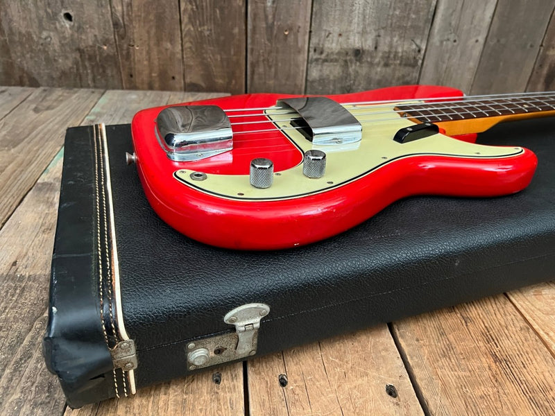 SOLD - Fender Precision Bass 1965 Fiesta Red L Plate Fiesta Red Body Only Refin 8lb 3oz - Mahar's Vintage Guitars