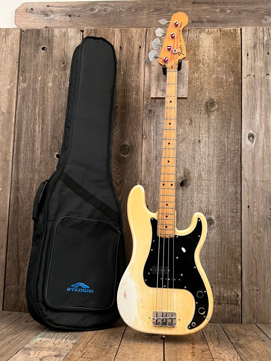 SOLD - Fender Precision Bass 1976 Olympic White - Mahar's Vintage Guitars