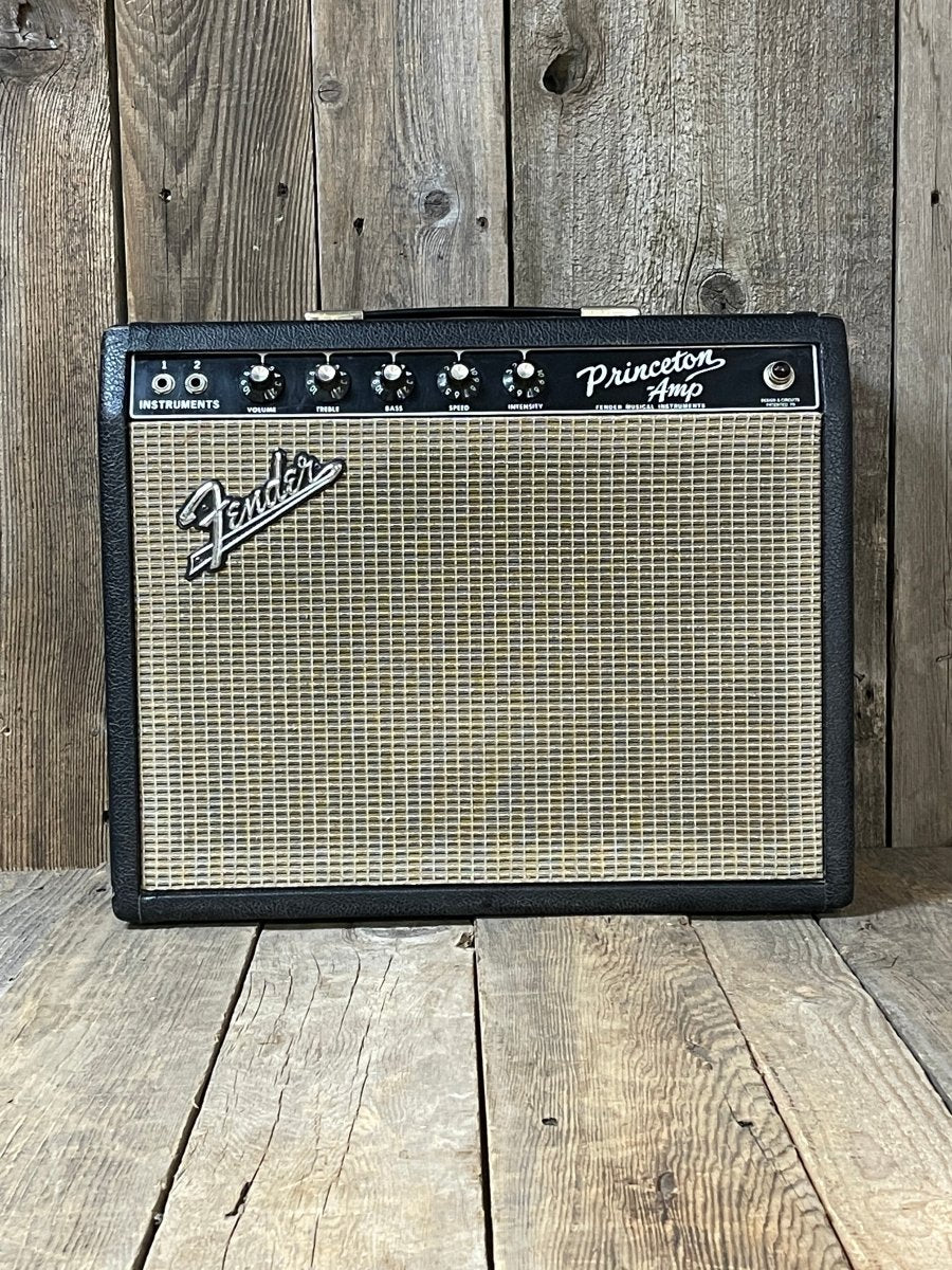 SOLD - Fender Princeton AA964 1965 Pre CBS Blackpanel Tube Guitar Amplifier - Mahar's Vintage Guitars