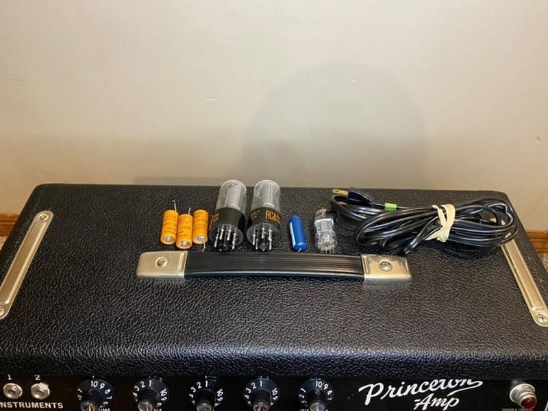 SOLD - Fender Princeton Amp Pre CBS Black Panel AA964 1965 - Mahar's Vintage Guitars