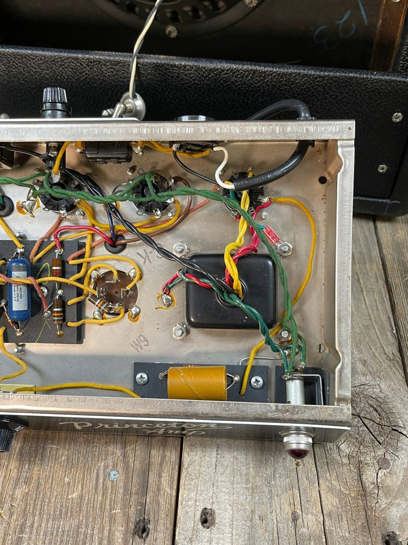 SOLD - Fender Princeton Amp Pre CBS Black Panel AA964 1965 - Mahar's Vintage Guitars