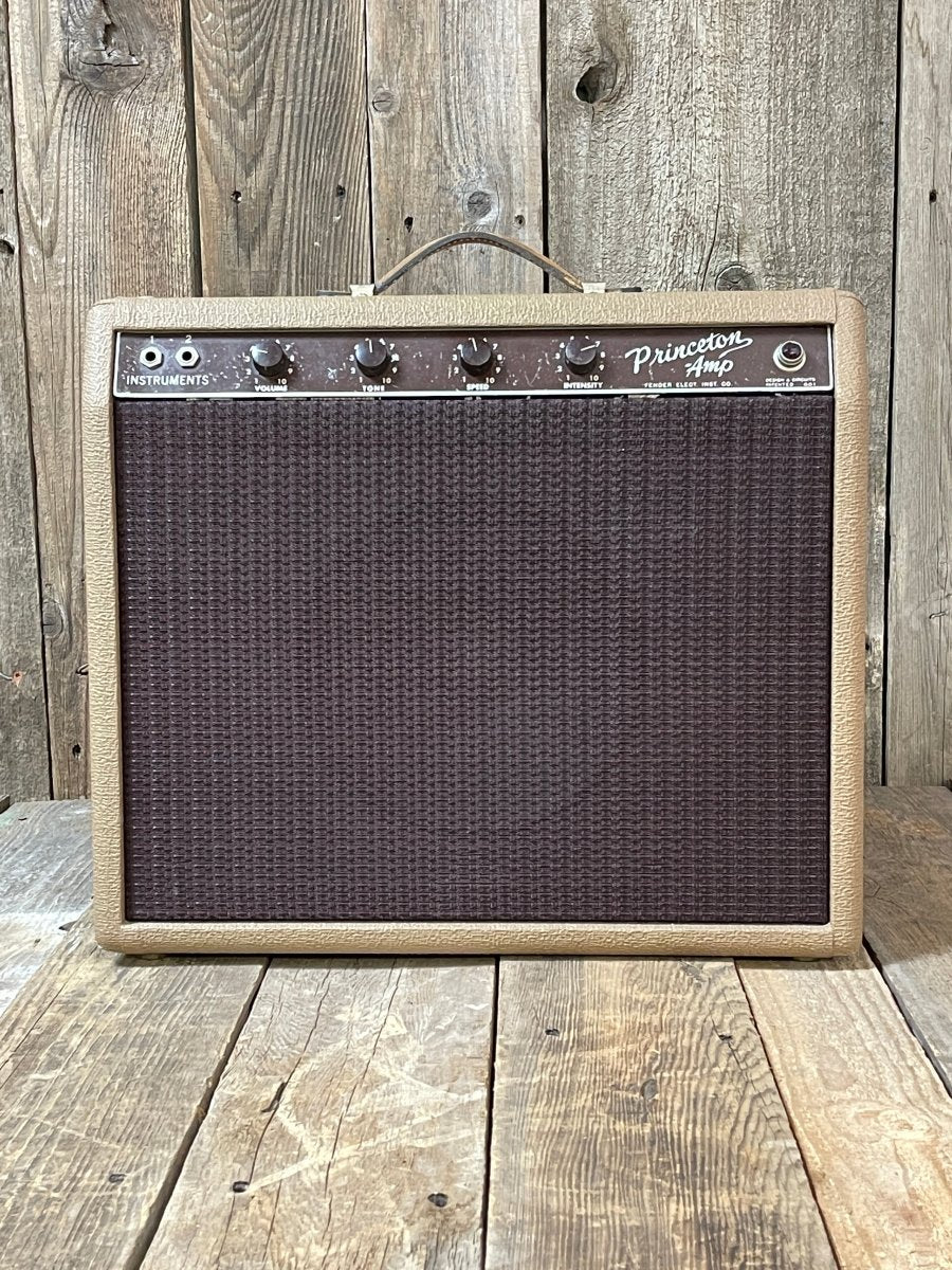 SOLD - Fender Princeton Guitar Amplifier 1963 with Celestion Gold and Repro Box - Mahar's Vintage Guitars