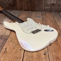 SOLD - Fender Stratocaster 1960 Relic Cunetto Era Olympic White - Mahar's Vintage Guitars