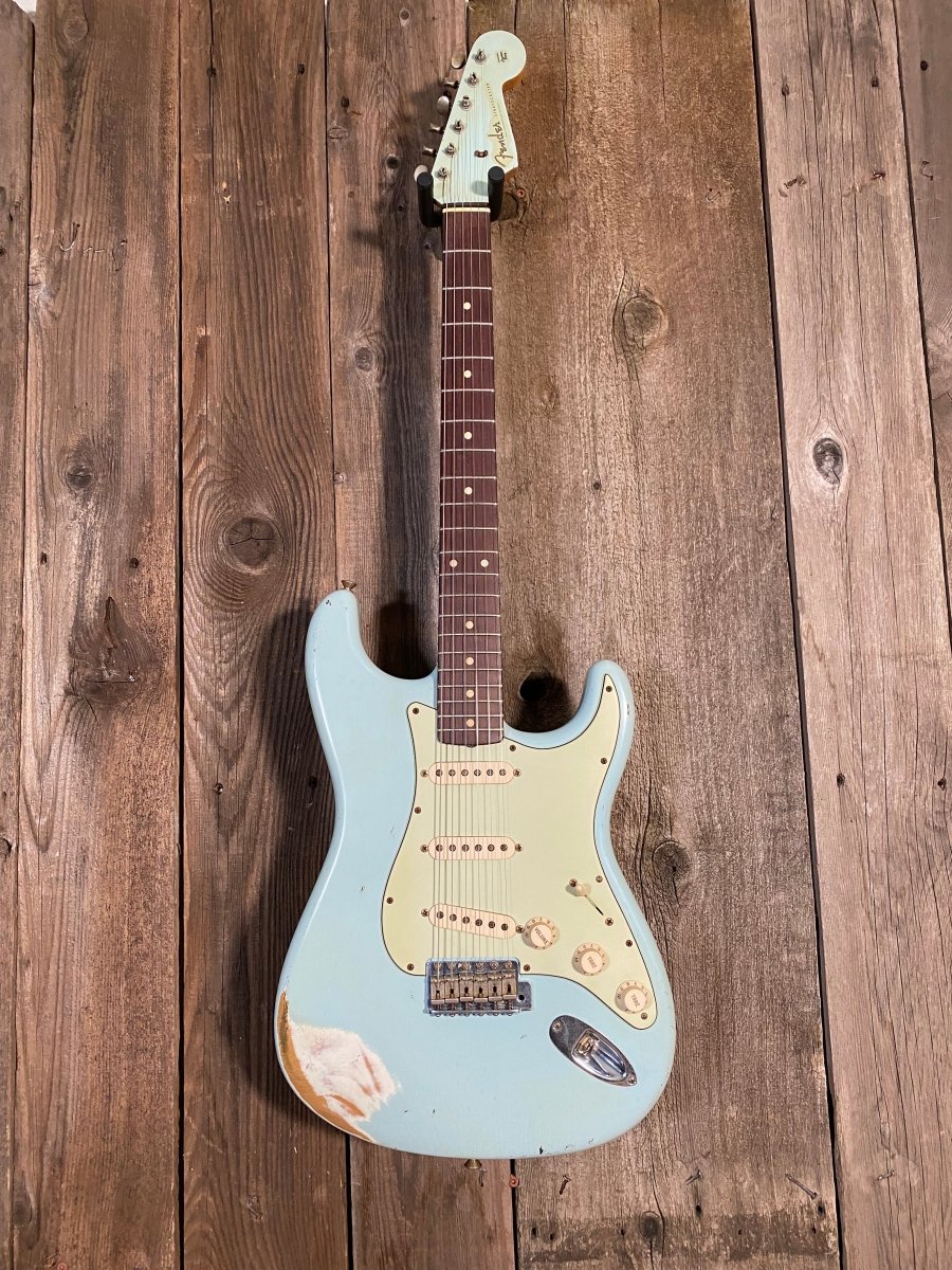 SOLD - Fender Stratocaster Custom Shop 1960 Relic 2006 Sonic Blue Matching Headstock - Mahar's Vintage Guitars