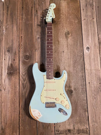 SOLD - Fender Stratocaster Custom Shop 1960 Relic 2006 Sonic Blue Matching Headstock - Mahar's Vintage Guitars