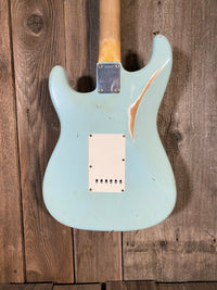 SOLD - Fender Stratocaster Custom Shop 1960 Relic 2006 Sonic Blue Matching Headstock - Mahar's Vintage Guitars