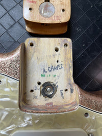 SOLD - Fender Stratocaster Custom Shop American Classic Champagne Sparkle 1995 - Mahar's Vintage Guitars