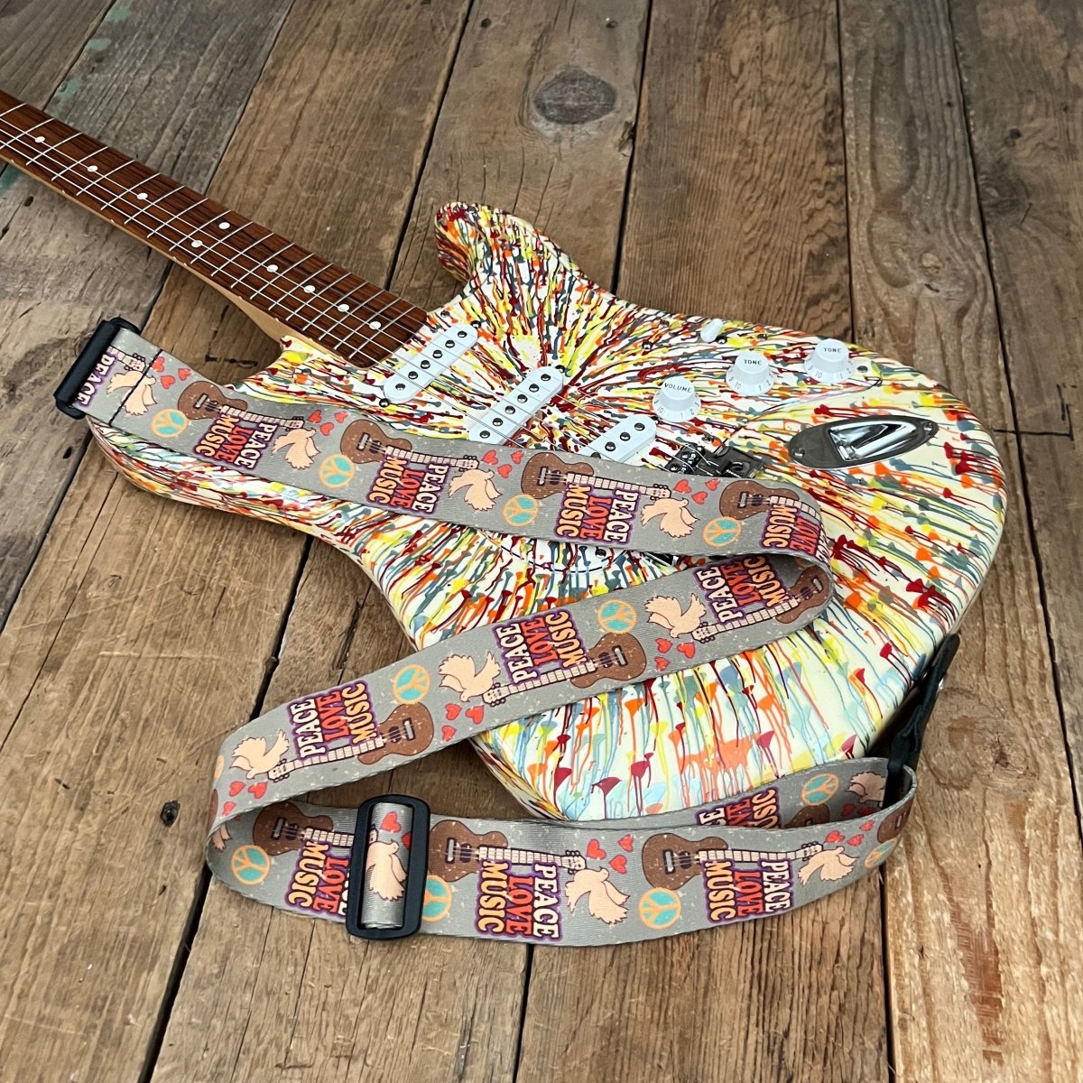 SOLD - Fender Stratocaster Splattercaster 2003 MIM - Mahar's Vintage Guitars
