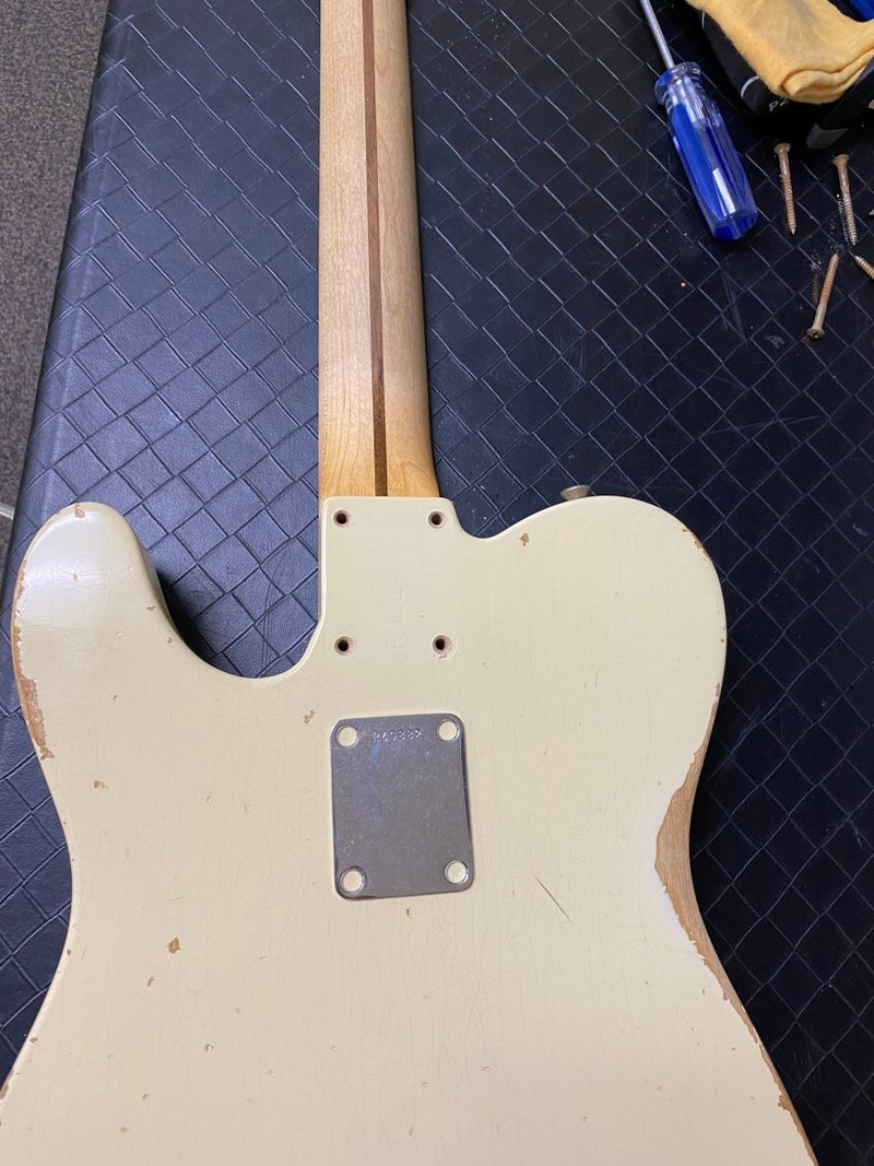 SOLD - Fender Telecaster Custom Shop 1958 Relic Rare White Finish 2008 6lb 3oz - Mahar's Vintage Guitars