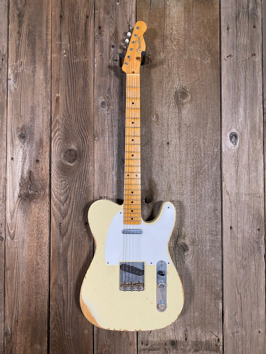 SOLD - Fender Telecaster Custom Shop 1958 Relic Rare White Finish 2008 6lb 3oz - Mahar's Vintage Guitars