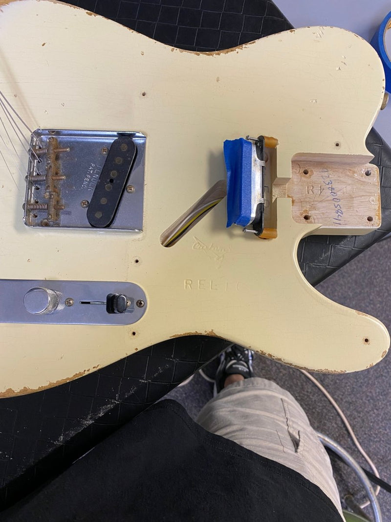 SOLD - Fender Telecaster Custom Shop 1958 Relic Rare White Finish 2008 6lb 3oz - Mahar's Vintage Guitars