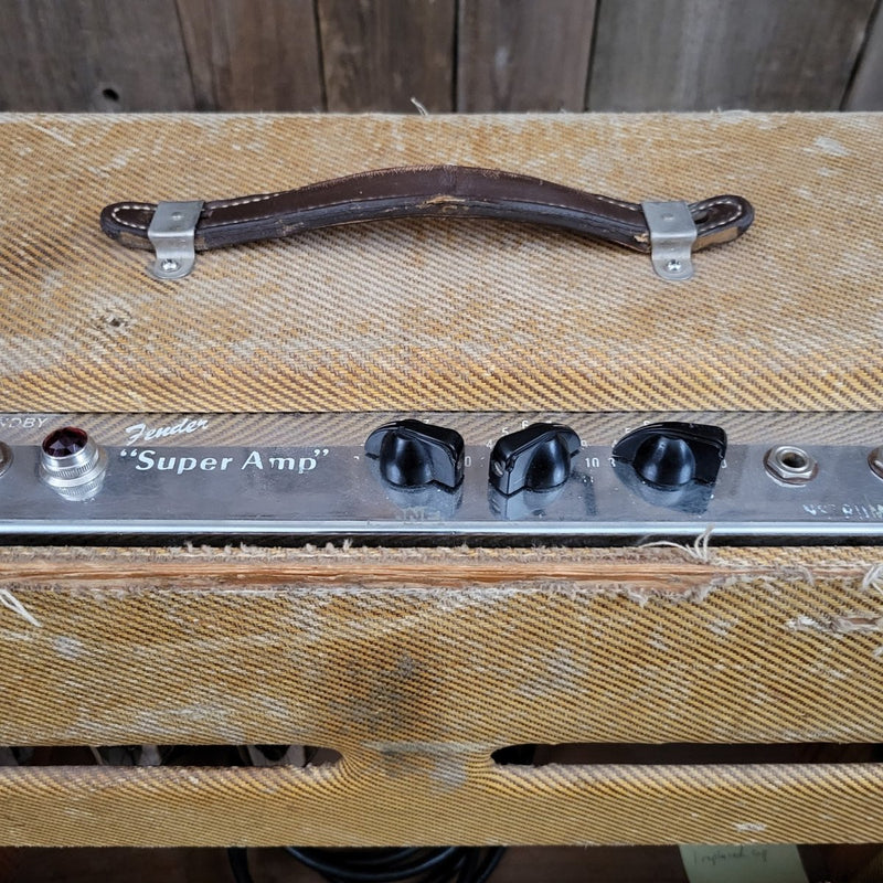 SOLD - Fender Tweed Super Wide Panel 5C4 - 1954 - Mahar's Vintage Guitars