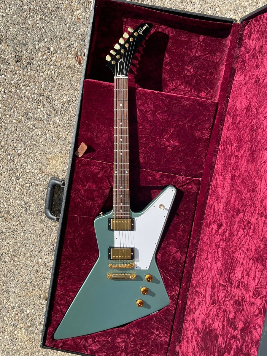 SOLD - Gibson Custom Shop Explorer Pelham Blue Special Order One - Off '58 Reissue spec 2008 - Mahar's Vintage Guitars