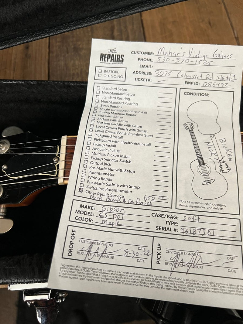 SOLD - Gibson ES - 335 Dot Neck Reissue 1997 Blonde - Mahar's Vintage Guitars