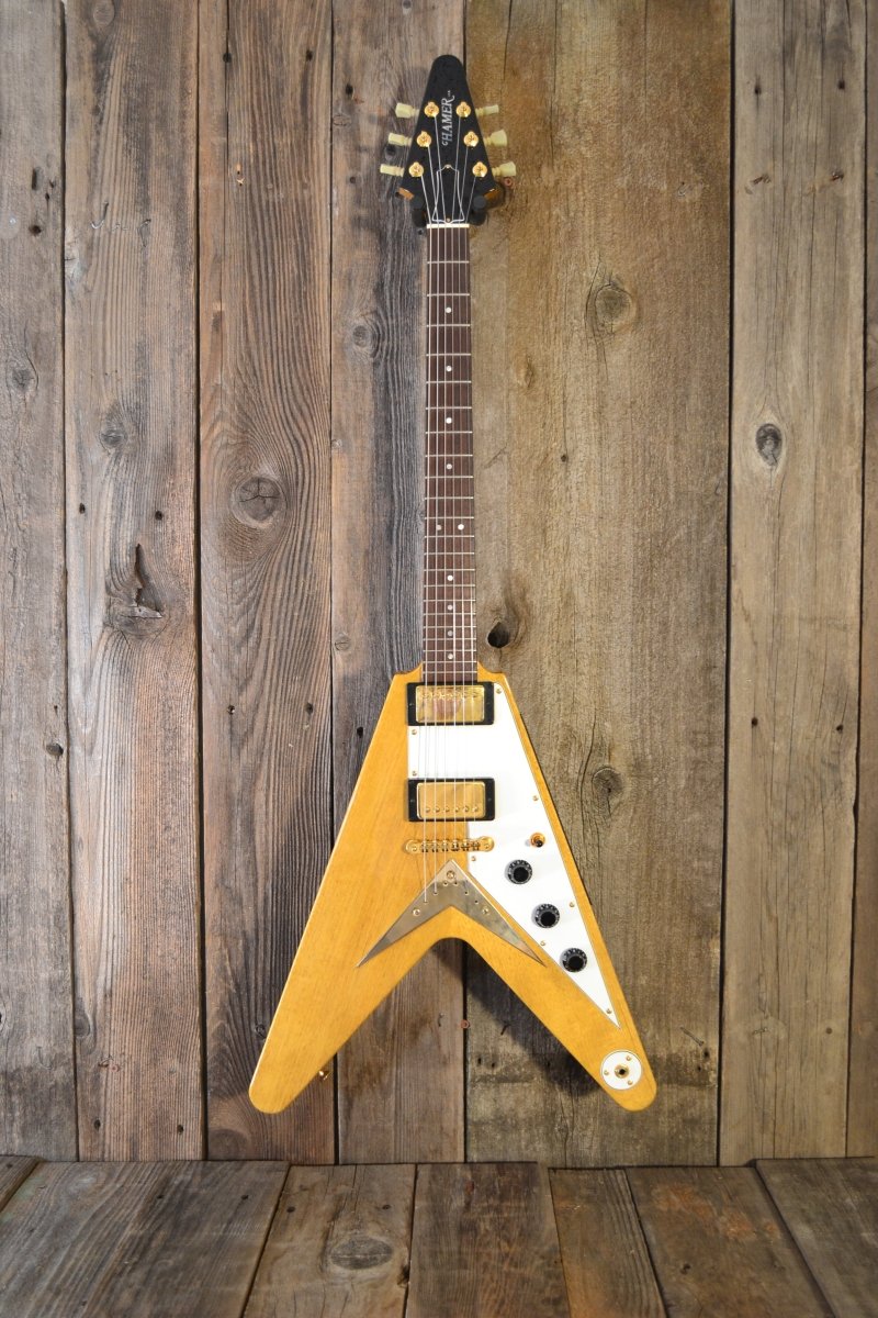 SOLD - Hamer Vector Flying V Korina 2004 – Mahar's Vintage Guitars