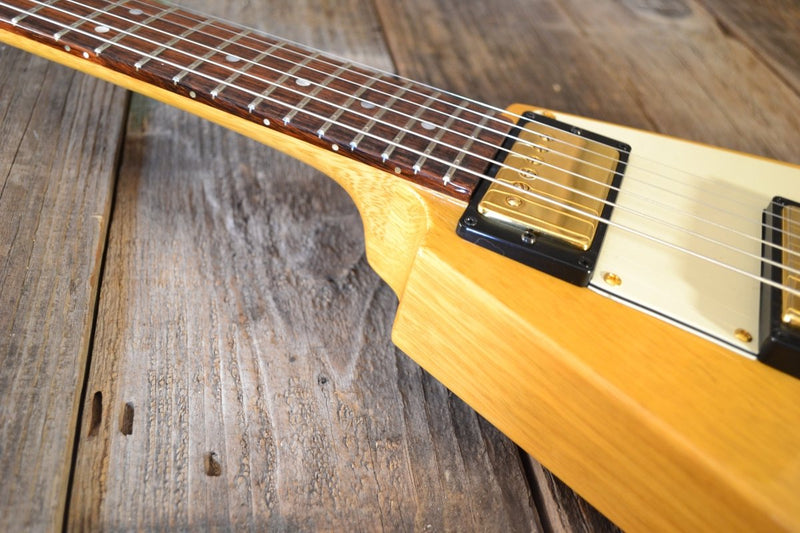 SOLD - Hamer Vector Flying V Korina 2004 All Original with COA - Mahar's Vintage Guitars