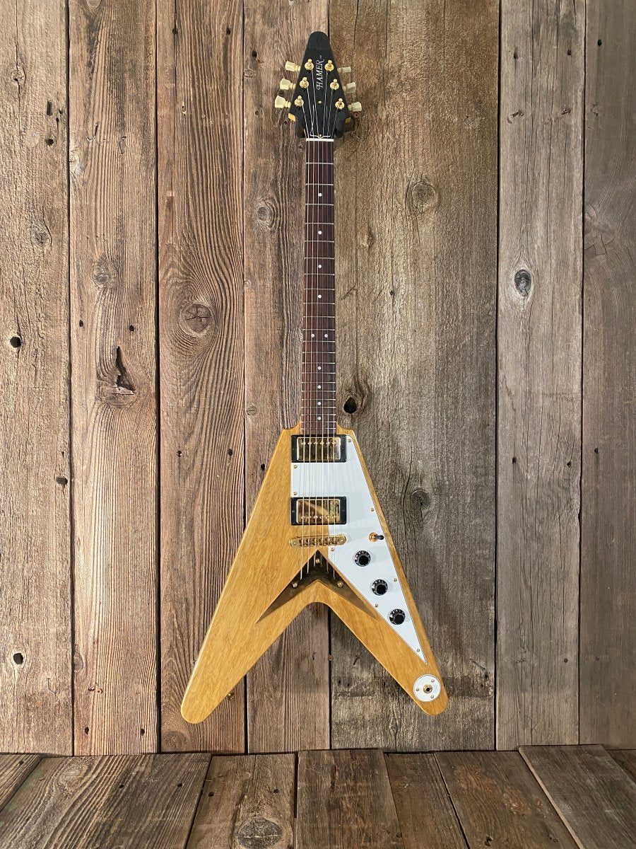 SOLD - Hamer Vector Korina Flying V 2005 Mint - Mahar's Vintage Guitars