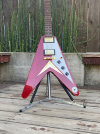 SOLD - Hamer Vector Korina Flying V GVKS 2005 Brazilian Rosewood Fretboard - Mahar's Vintage Guitars