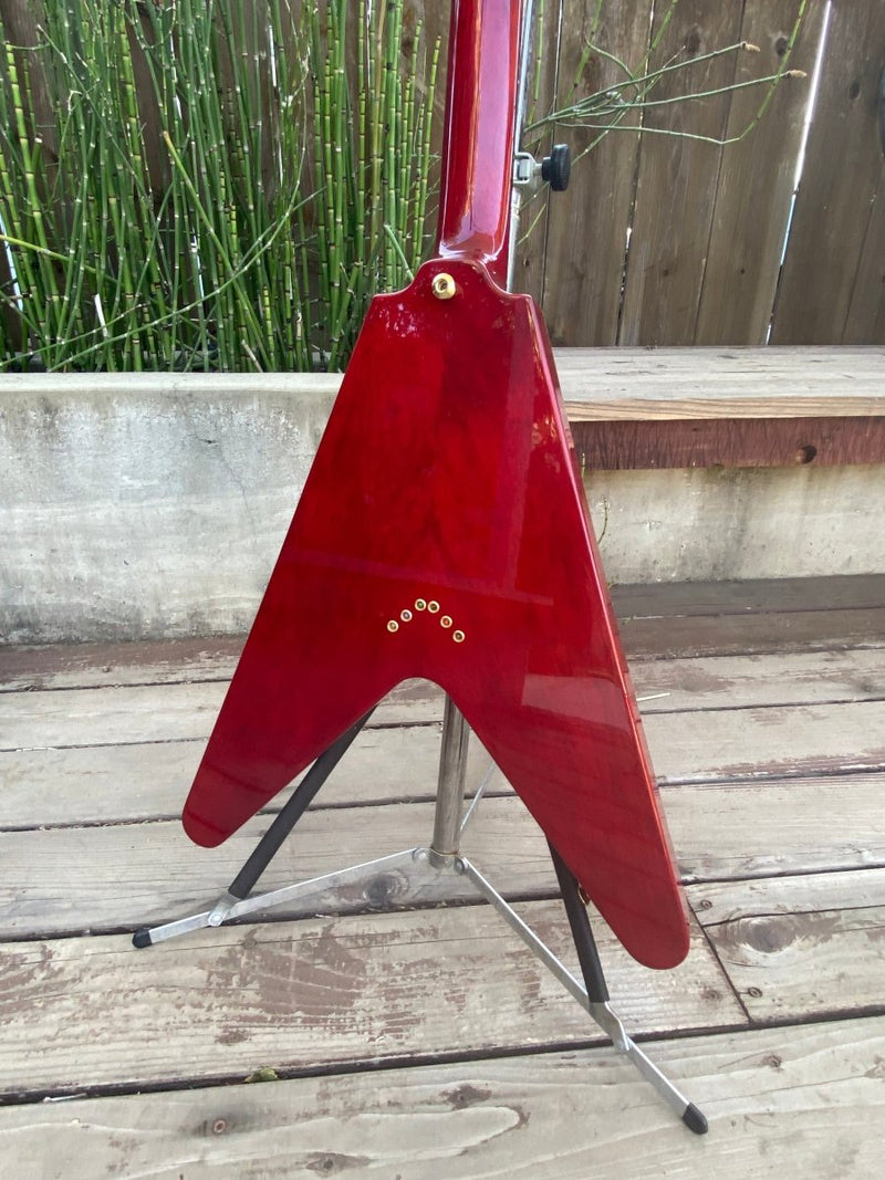 SOLD - Hamer Vector Korina Flying V GVKS 2005 Brazilian Rosewood Fretboard - Mahar's Vintage Guitars