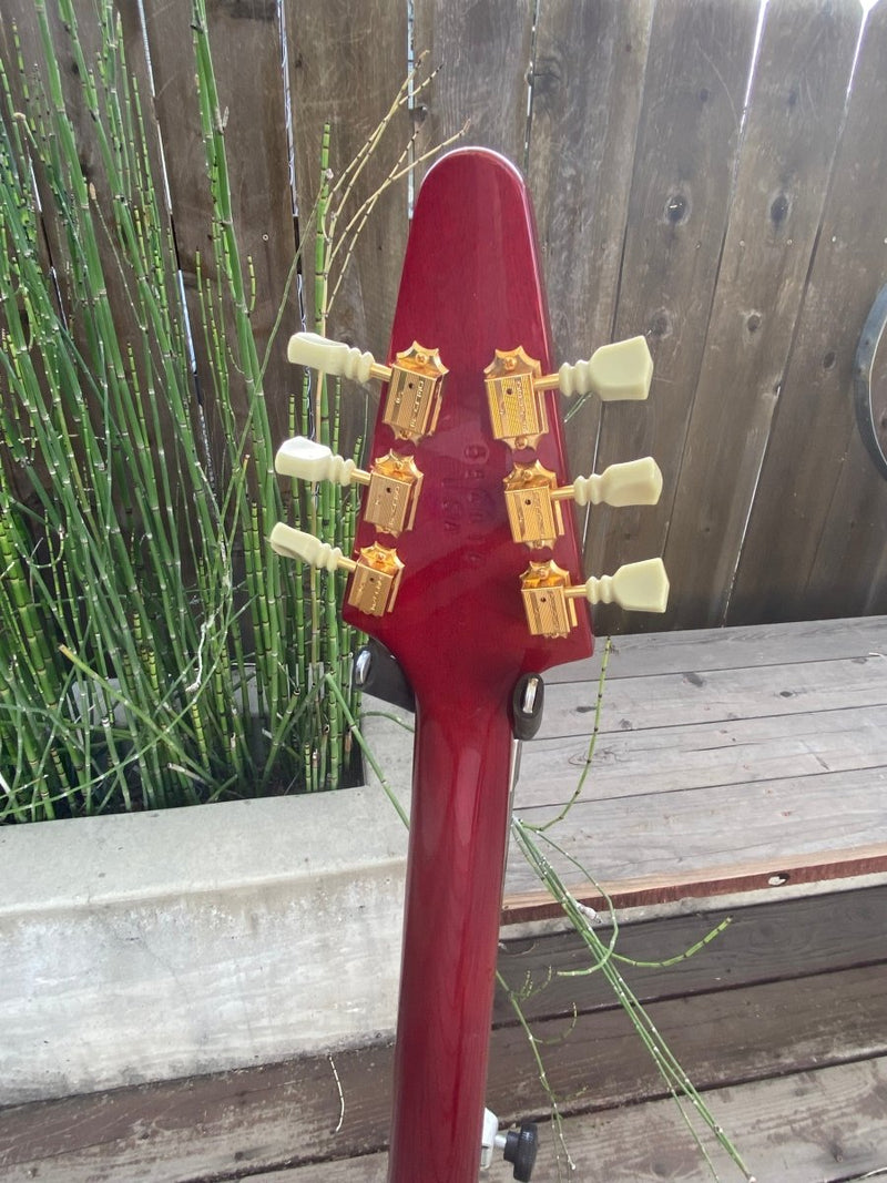 SOLD - Hamer Vector Korina Flying V GVKS 2005 Brazilian Rosewood Fretboard - Mahar's Vintage Guitars