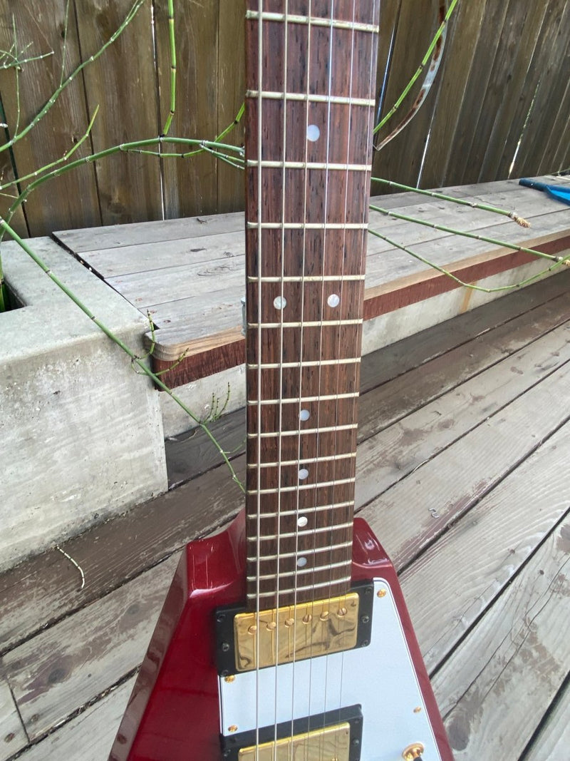 SOLD - Hamer Vector Korina Flying V GVKS 2005 Brazilian Rosewood Fretboard - Mahar's Vintage Guitars
