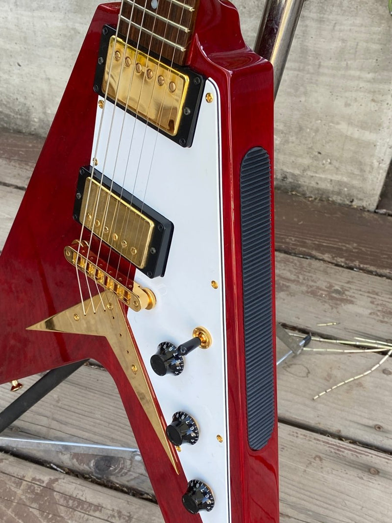 SOLD - Hamer Vector Korina Flying V GVKS 2005 Brazilian Rosewood Fretboard - Mahar's Vintage Guitars
