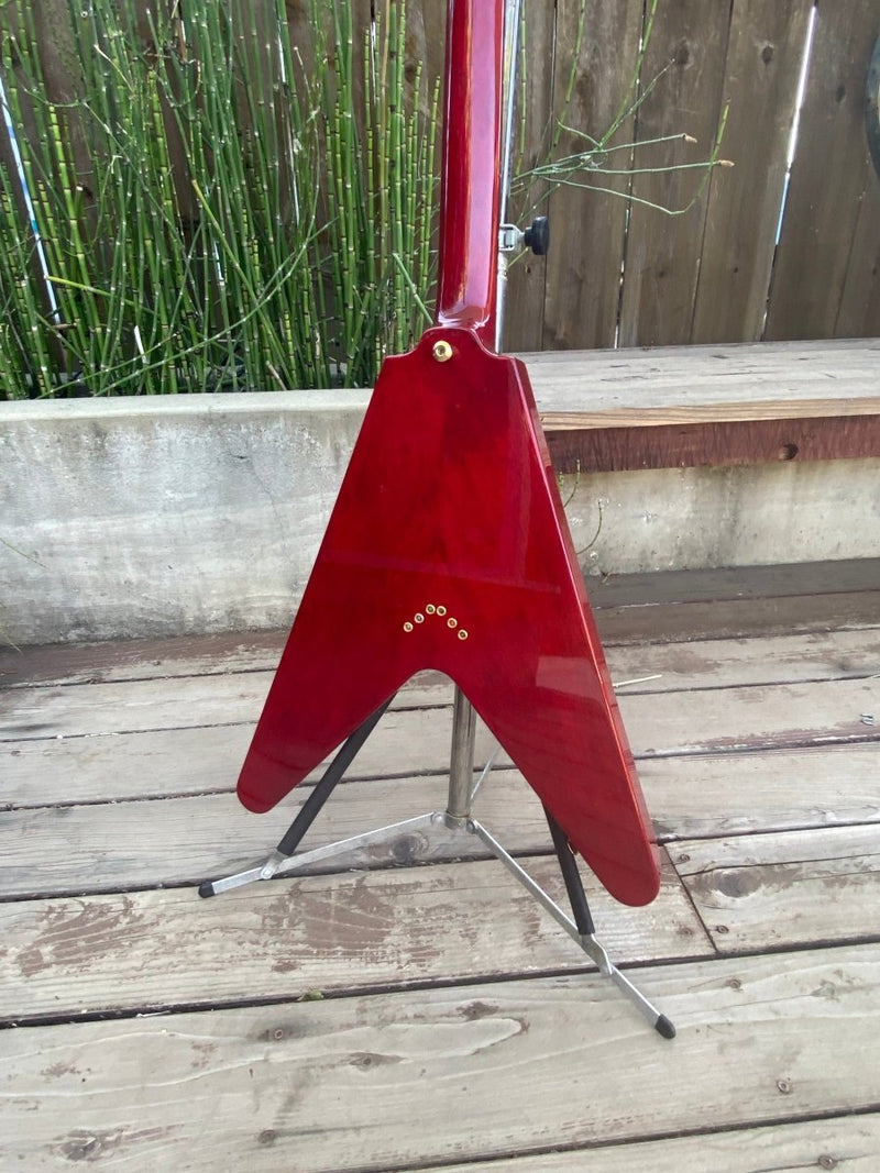 SOLD - Hamer Vector Korina Flying V GVKS 2005 Brazilian Rosewood Fretboard - Mahar's Vintage Guitars