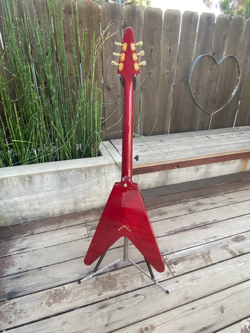 SOLD - Hamer Vector Korina Flying V GVKS 2005 Brazilian Rosewood Fretboard - Mahar's Vintage Guitars