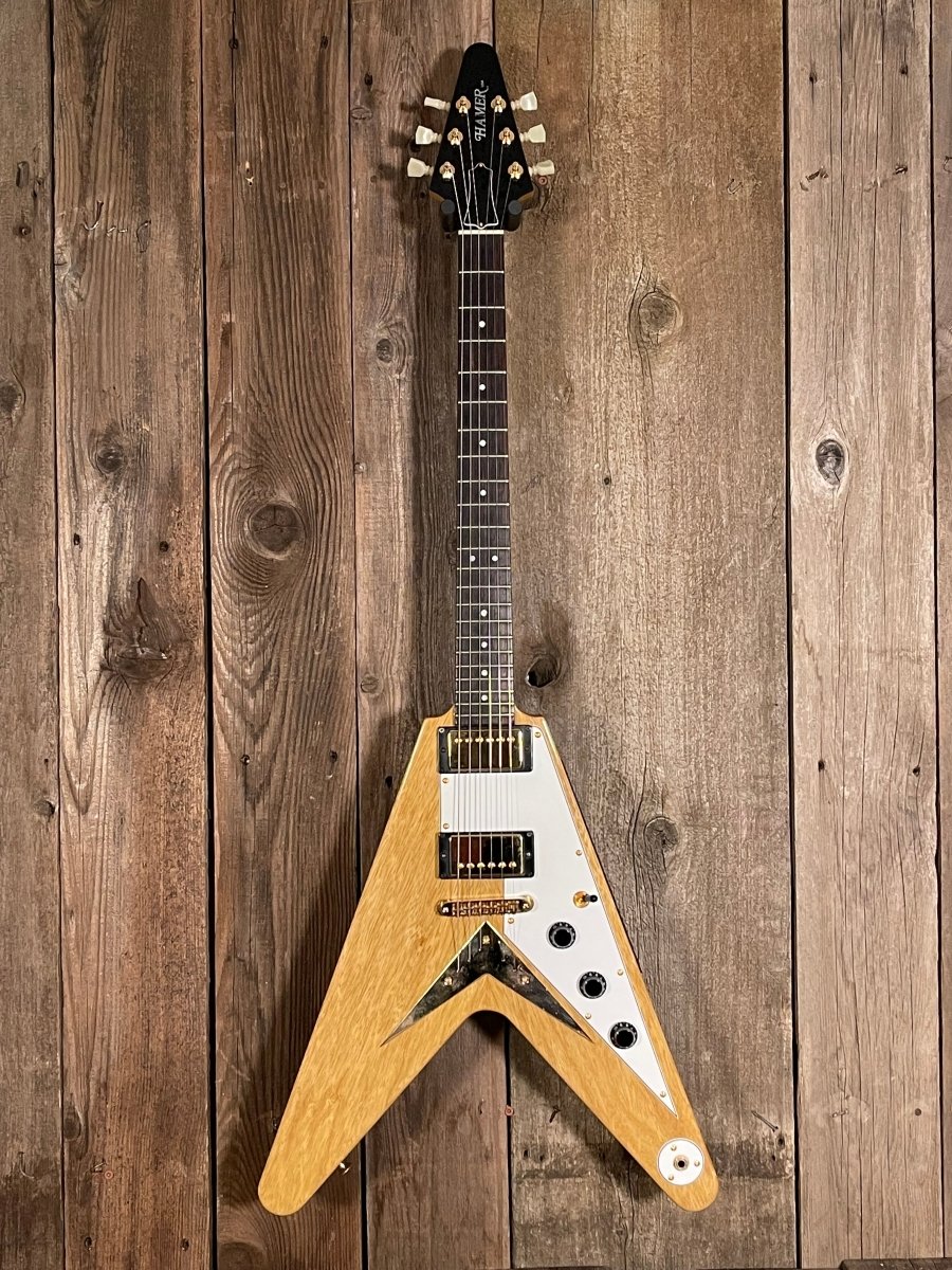 SOLD - Hamer Vector V Korina 2004 Flying V - Mahar's Vintage Guitars
