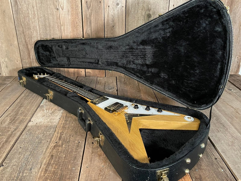 SOLD - Hamer Vector V Korina 2004 Flying V - Mahar's Vintage Guitars