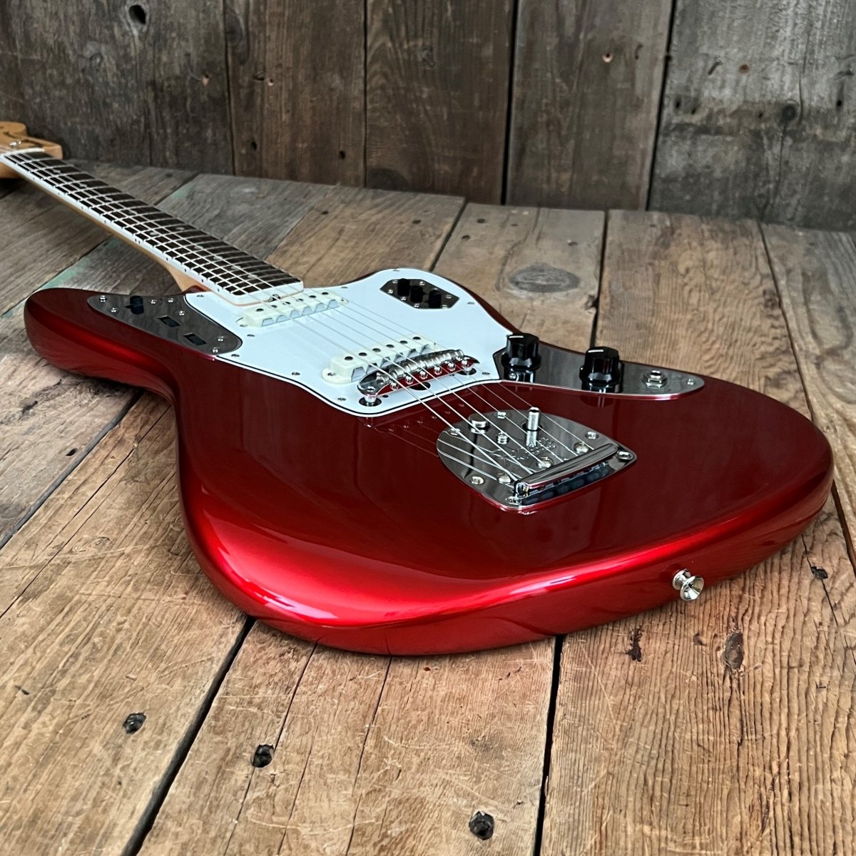 SOLD - Jaguar American Vintage '65 Reissue Candy Apple Red 2012 - Mahar's Vintage Guitars