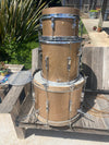 SOLD - Ludwig Drum Shell Kit Club Date 1965 Champagne Sparkle Keystone Incomplete - Mahar's Vintage Guitars