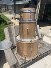SOLD - Ludwig Drum Shell Kit Club Date 1965 Champagne Sparkle Keystone Incomplete - Mahar's Vintage Guitars
