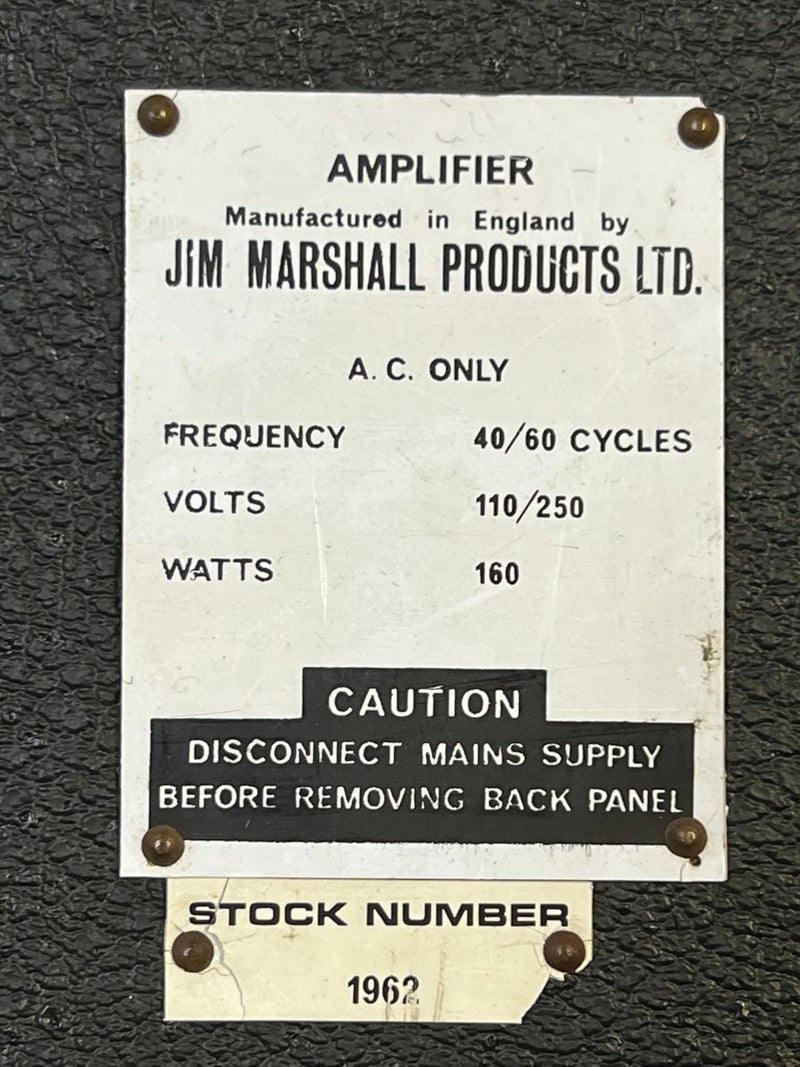SOLD - Marshall Model 1962 JTM Tremolo Bluesbreaker 50w 1969 - Mahar's Vintage Guitars