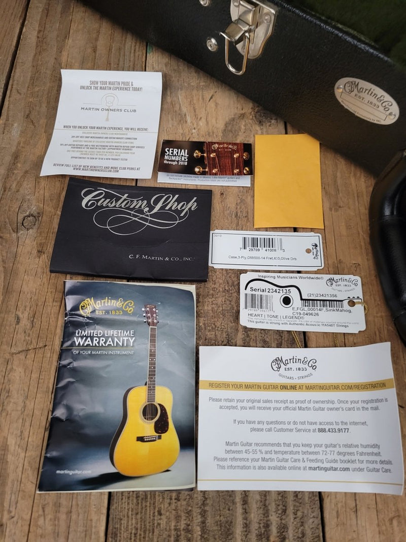 Sold - Martin 000 - 18 2019 Custom Shop Sinker Mahogany - Mahar's Vintage Guitars