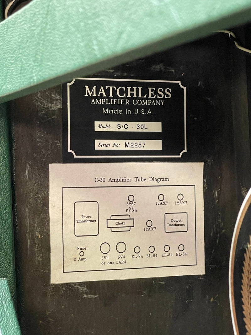 SOLD - Matchless SC - 30 Sampson Era British Racing Green Guitar Amplifier S/C - 30L 1994 - Mahar's Vintage Guitars