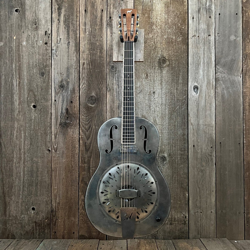 SOLD - Mule Resophonic Tri - Cone Round Neck Resonator Guitar - Mahar's Vintage Guitars
