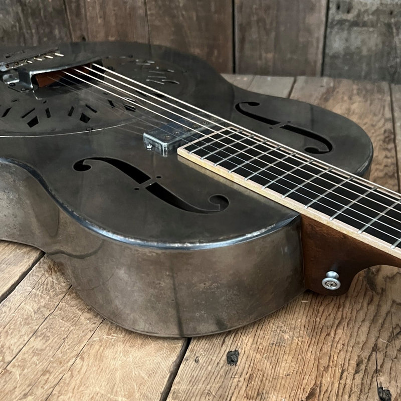 SOLD - Mule Resophonic Tri - Cone Round Neck Resonator Guitar - Mahar's Vintage Guitars
