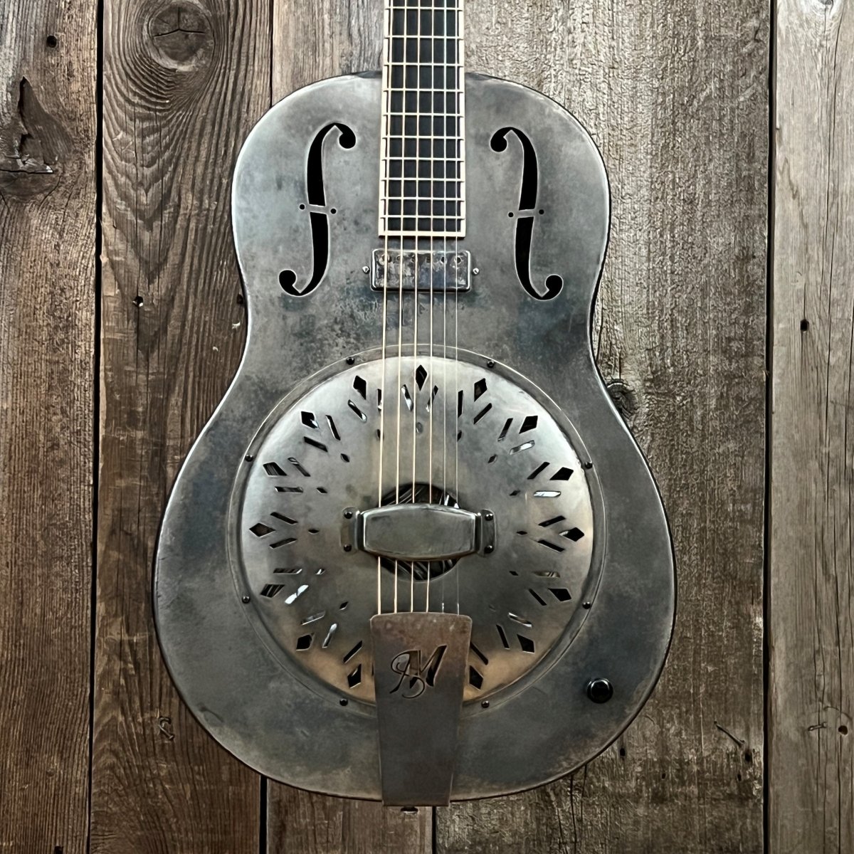 SOLD - Mule Resophonic Tri - Cone Round Neck Resonator Guitar - Mahar's Vintage Guitars