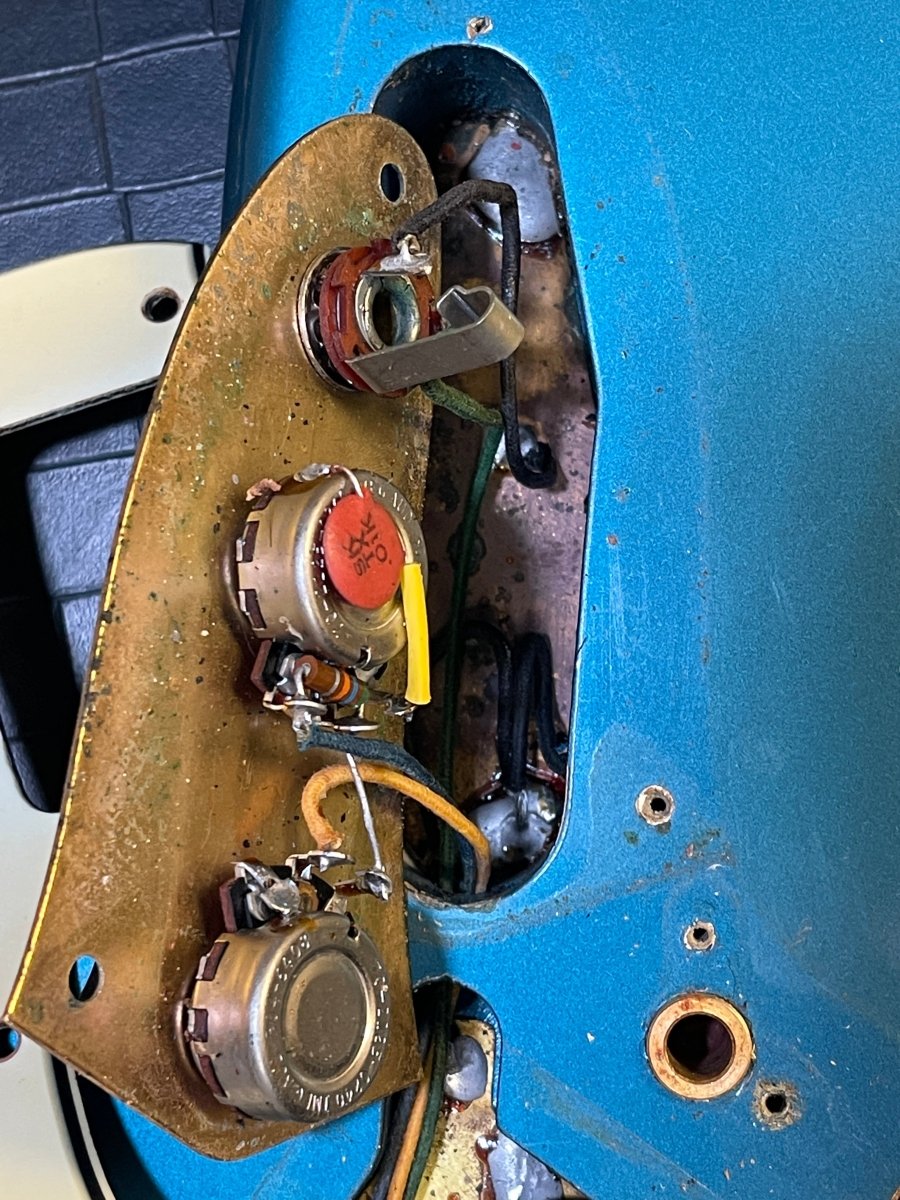 SOLD - Sell us yours! Fender Jaguar 1964 Custom Color Lake Placid Blue with Gold Hardware - Mahar's Vintage Guitars