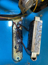 SOLD - Sell us yours! Fender Jaguar 1964 Custom Color Lake Placid Blue with Gold Hardware - Mahar's Vintage Guitars