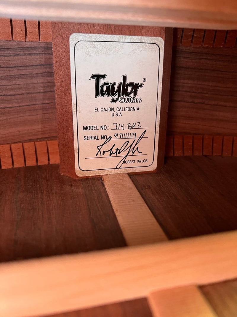 SOLD - Taylor 714 BRZ Limited Edition Brazilian Rosewood 1997 - Mahar's Vintage Guitars