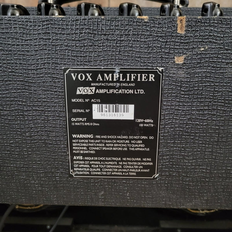 SOLD - Vox AC15 - 1996 - Mahar's Vintage Guitars