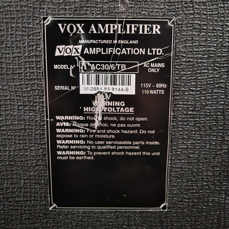 SOLD - Vox AC30/6 TB 3 Channel 30 - Watt 2x12" - 2004 - Mahar's Vintage Guitars