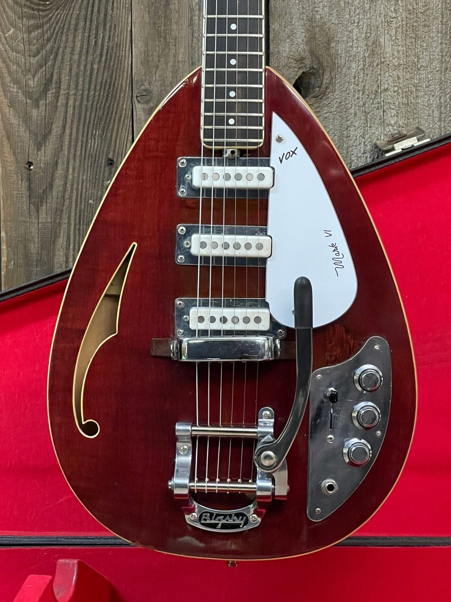 SOLD - VOX Mark VI Acoustic 1966 Trans Cherry - Mahar's Vintage Guitars